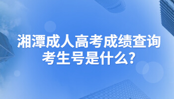 湘潭成人高考成绩查询考生号是什么?