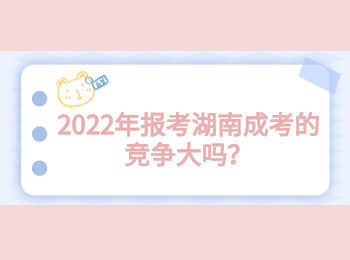 2022年报考湖南成考的竞争大吗？