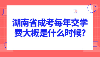 湖南省成考每年交学费大概是什么时候