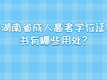 湖南省成人高考学位证书有哪些用处