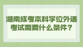 湖南成考本科学位外语